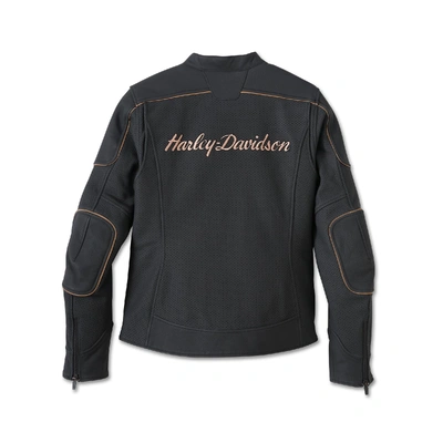 Harley-Davidson Women's Merit Perforated Leather Riding Jacket - Harley Black/Black Olive