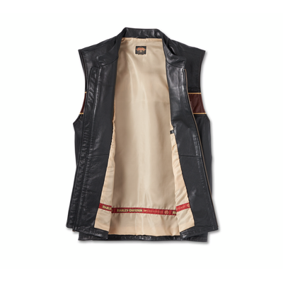 Harley-Davidson Mens 120th Anniversary Leather Vest - Black