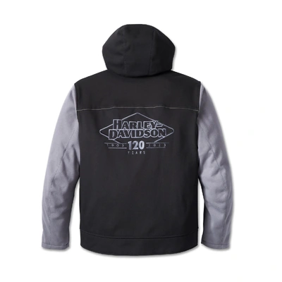 Harley-Davidson 120th Anniversary Deflector Mens Riding Fleece - Black/Quiet Shade