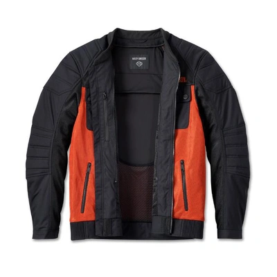 Harley-Davidson Mens Zephyr Mesh Jacket With Zip-Out Liner - Vintage Orange