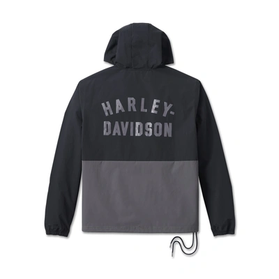 Harley-Davidson Mens Essential Colorblocked Anorak - Black Beauty