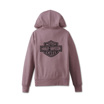 Womens Special Bar and Shield Zip Front Hoodie - Grape Shake Heather
