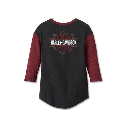 Harley-Davidson Womens Pride Contrast Henley - Colorblocked - Black Beauty