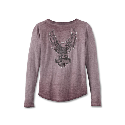 Womens Throttle Lace-Up Knit Top - Grape Shake