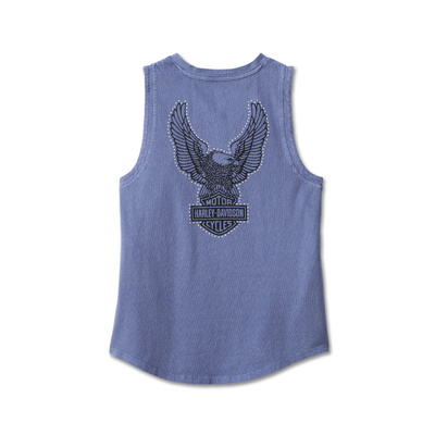 Harley-Davidson Womens Throttle Lace-Up Tank - Colony Blue