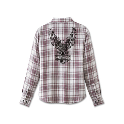 Harley-Davidson Womens Classic Eagle Plaid Shirt - YD Plaid - Grape Shake