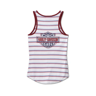Harley-Davidson Womens Star Spangled Banner Henley Tank - YD Stripe/Winery