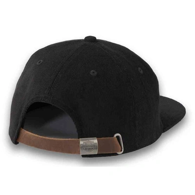 Harley-Davidson Mens Stacked Bar &amp; Shield 5-Panel Baseball Cap - Black - OSFM