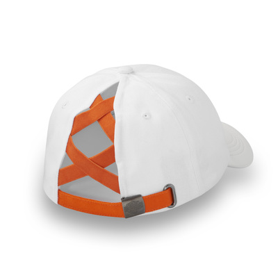 Womens Stacked Bar &amp; Shield Ponytail Cap - Bright White