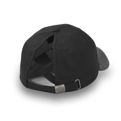 Womens Stacked Bar &amp; Shield Ponytail Cap - Harley Black
