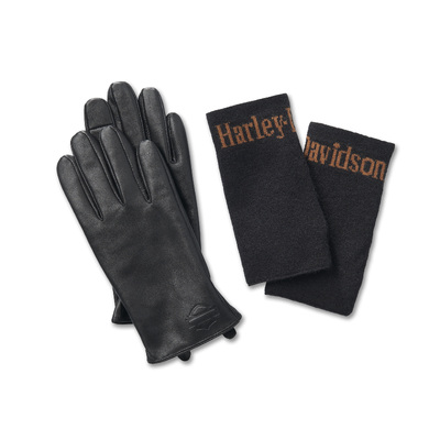 Harley-Davidson 3-in-1 Womens Leather Gloves - Harley Black