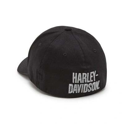 Harley-Davidson Willie G Skull Reflective Softail Stretch Fit Baseball Hat - Harley Black