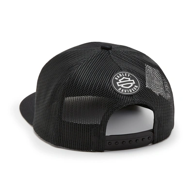 Harley-Davidson Mens Logo Colorblock Adjustable Trucker Cap - Harley Black