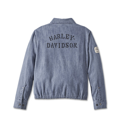 Womens Division Chambray Anorak Jacket - Medium Indigo