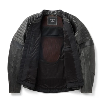 Harley-Davidson Mens Passing Link III Leather Jacket - Harley Black