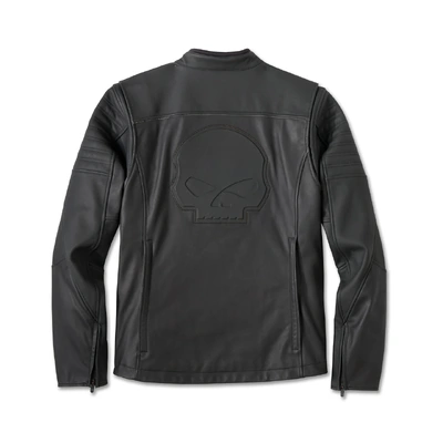 Harley-Davidson Willie G Skull Graphic Leather Riding Jacket - Harley Black