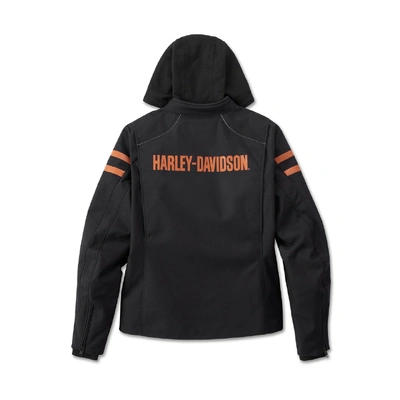 Harley-Davidson Mens Ovation 3-in-1 Textile Riding Jacket - Black Beauty/Vintage Orange