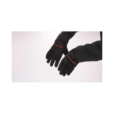 Harley-Davidson Mens Waterproof Dyna Knit Mixed Media Gloves - Harley Black/Harley Orange