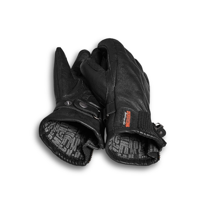 Womens Jayden Under Cuff Gauntlet Gloves - Black