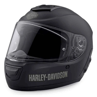 Harley-Davidson Mens Boom Audio N02 Full-Face Helmet - Matte Black