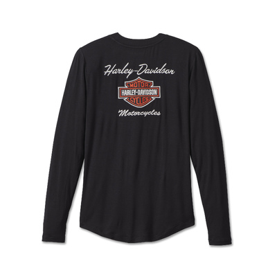 Womens Iconic Laced Front Henley - Black Beauty
