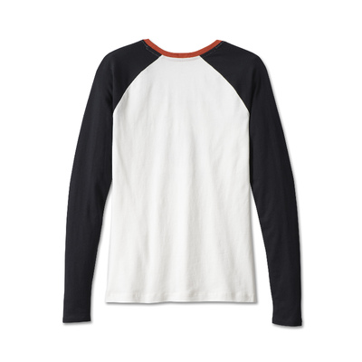 Womens First-Class Long Sleeve Raglan Tee - Colorblocked/Cloud Dancer