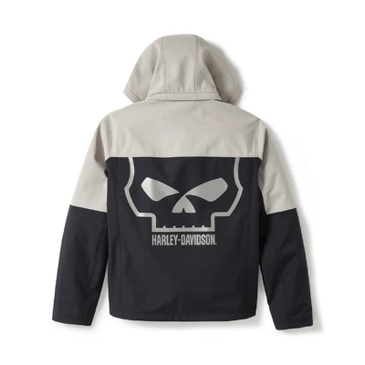 Harley-Davidson Willie G Skull Water Repellent Softshell Jacket - Harley Black/Ghost Grey