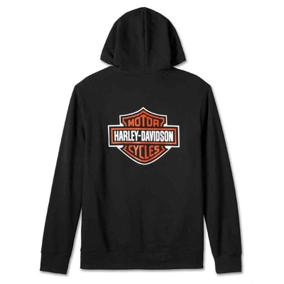 Harley-Davidson Mens Bar &amp; Shield Logo Zip-Up Hoodie - Harley Black