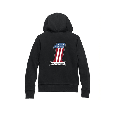Womens Special #1 Race Zip Front Hoodie - Black Beauty