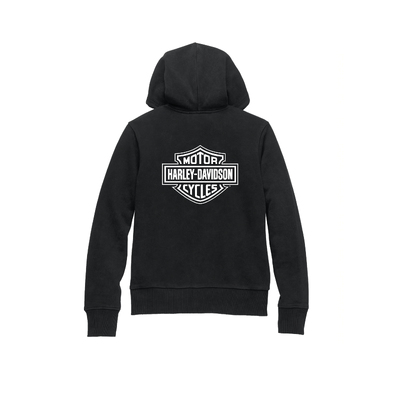 Womens Special Bar &amp; Shield Zip Front Hoodie - Black Beauty