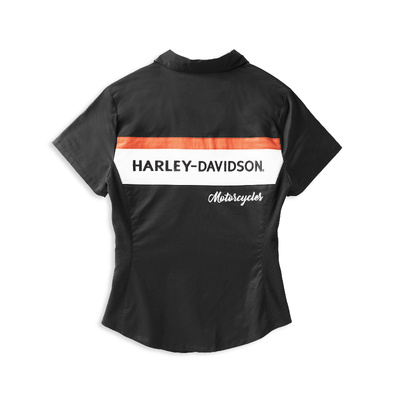 Harley-Davidson Women&#39;s Crew Stripe Zip Front Shirt