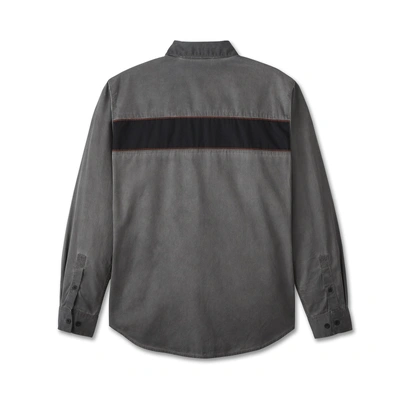Harley-Davidson Mens Iron Bond Long Sleeve Shirt - Colorblocked - Blackened Pearl