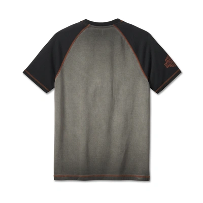 Harley-Davidson Mens Iron Bar Raglan Tee - Colorblocked - Harley Black