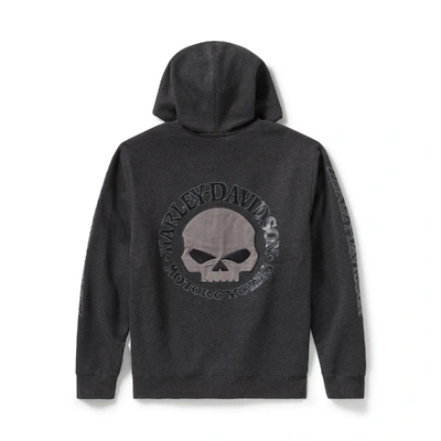 Harley-Davidson Willie G Skull Zip Front Hoodie - Asphalt
