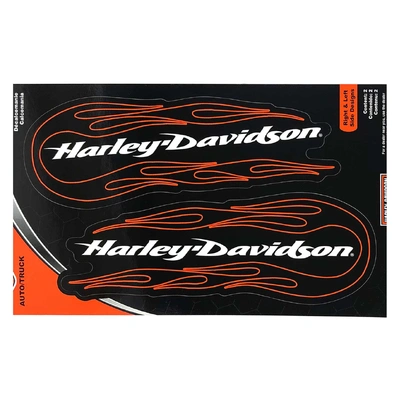 Harley-Davidson 2-Piece Tribal Flames Decals - Black - 6 x 12 in