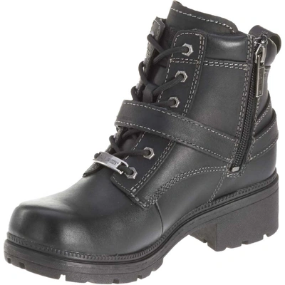Harley-Davidson Womens Tegan 4-Inch Lace-Up Boots - Black
