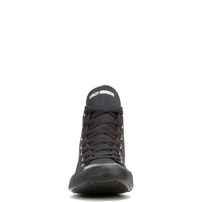 Harley-Davidson Mens Nathan Chrome High-Top Canvas Sneakers - Black
