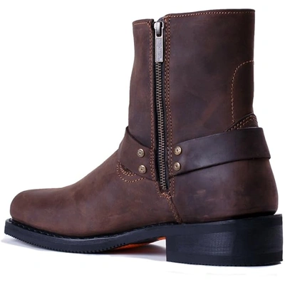 Harley-Davidson Mens El Paso Harness 7-Inch Side Zip Motorcycle Boots - Brown