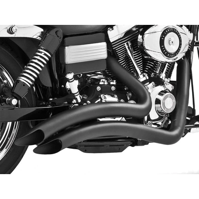 Sharp Curve Radius Exhaust - Black. Fits Dyna 1991-2005