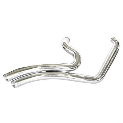 Sharp Curve Radius Exhaust - Chrome with Chrome End Caps. Fits Softail 2018up