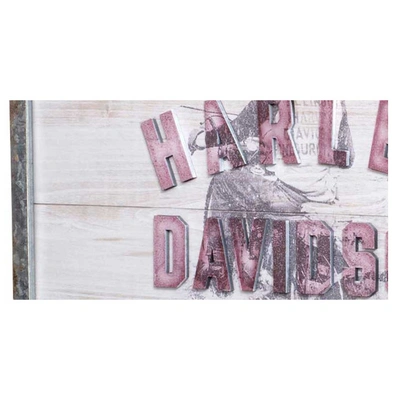 Harley-Davidson Rider Solid Wooden Rectangle Pub Sign With Galvanized Metal Frame