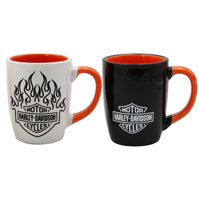 Harley-Davidson Bar &amp; Shield Flames Colour Change Mug Set