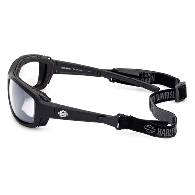 Harley-Davidson Womens Genera Bling Sunglasses Matte Black Light Adjusting Clear Lens