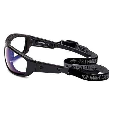 Harley-Davidson Mens Blaze XL Ace 2.0 Sunglasses - Shiny Black/Blue Mirror Lens