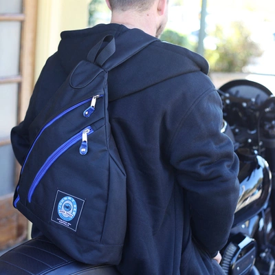 Johnny Reb Sling Canvas Backpack - Black/Blue