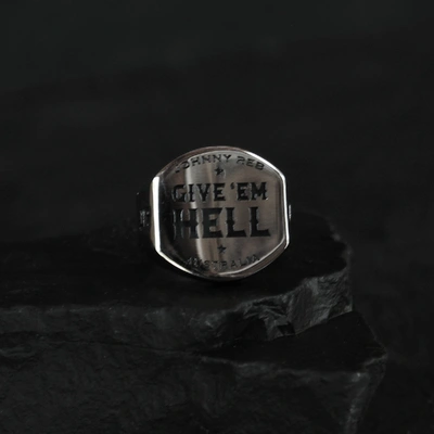 Johnny Reb Give Em Hell Ring - Stainless Steel