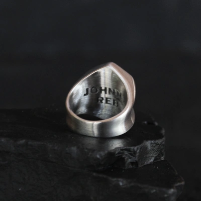 Johnny Reb Skull Shield Ring - Silver