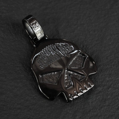 Johnny Reb Skull Pendant - Black