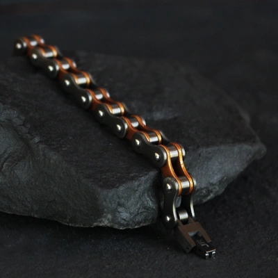 Johnny Reb Bike Chain Bracelet - Black/Orange