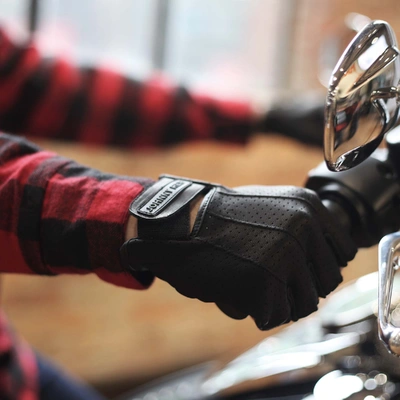Johnny Reb Sandover Perforated Fingerless Gloves - Black
